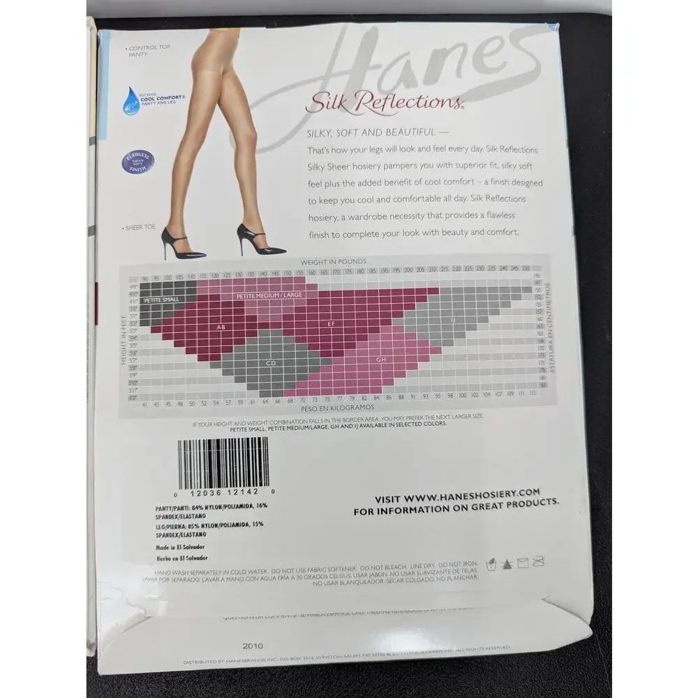 Lot of 3 VTG Hanes Silk Reflections Pantyhose Size XL CD Nude Travel Buff Pearl